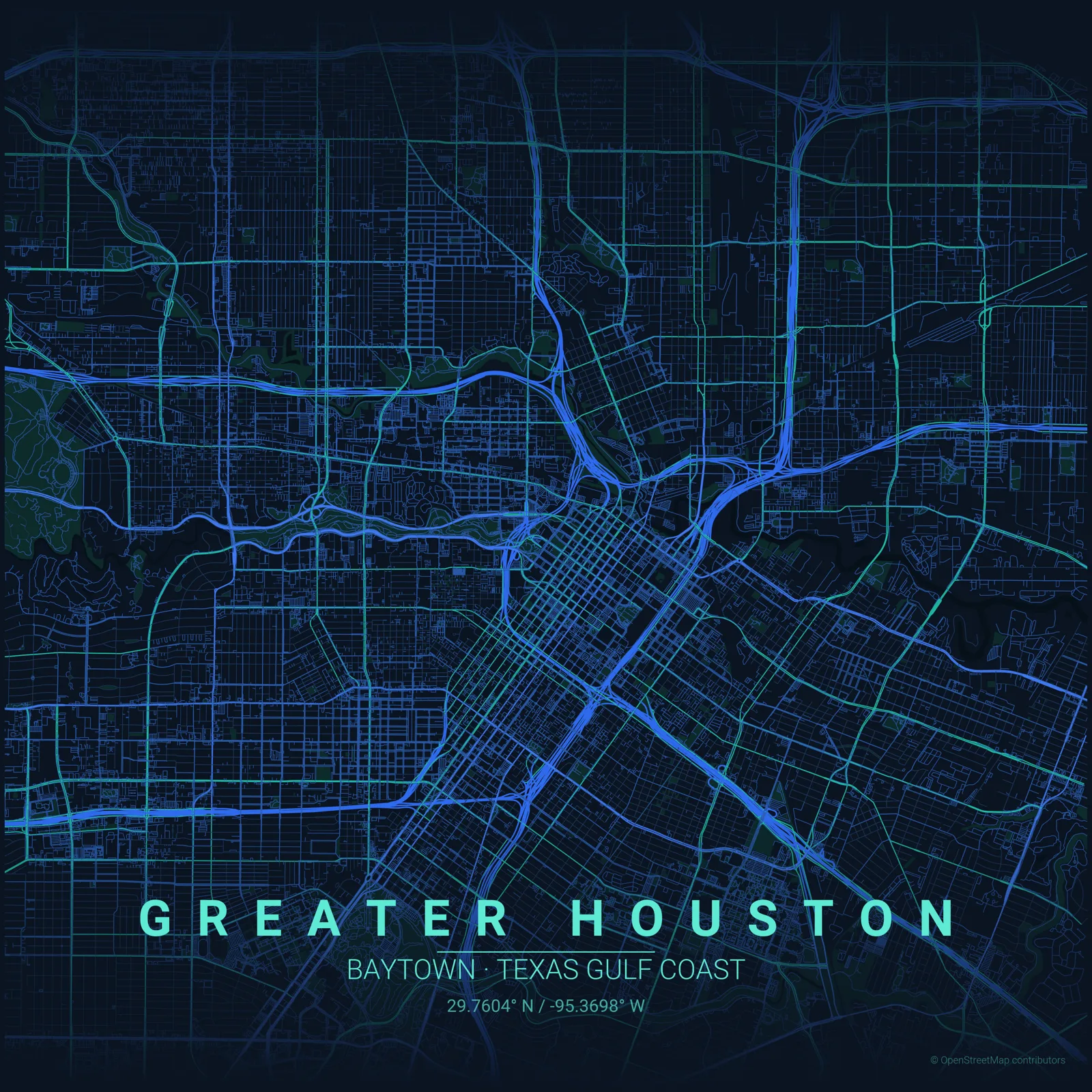 Map of Now Roofing's service area across Baytown and the Greater Houston metro